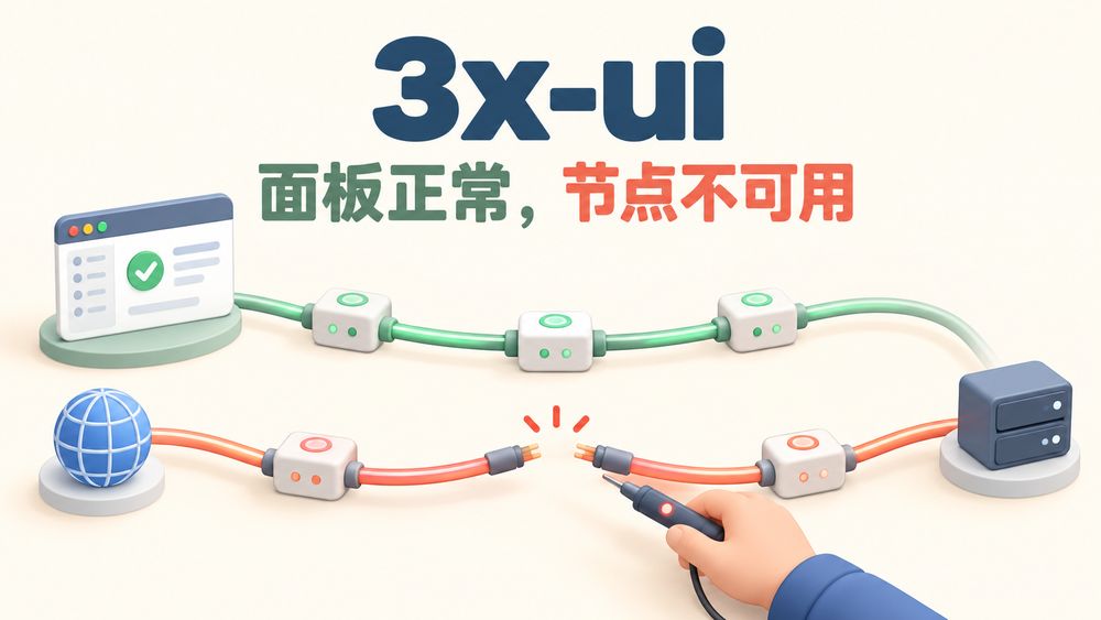 3x-ui 面板正常但节点不可用的排查方法
